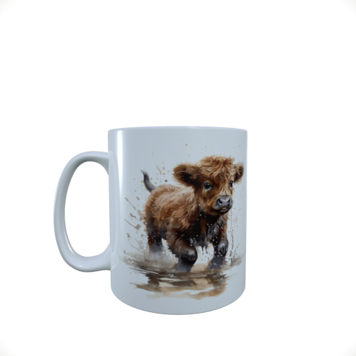 Highland Cow Ceramic Mug, Highland Cow Mug, Highland Cow Latte